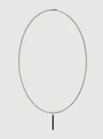 GUESS Silver Black Crystal Plate Necklace