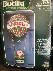 Bucilla Craft Kit-High Flying Santa 60623 Jeweled Mistletoe Holder Christmas NEW