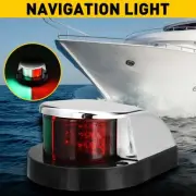 LED Navigation Light Marine Light Bow Chrome For Boat Red Pontoon Green AUXITO