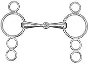 Lorina Single Jointed 3 Ring Horse Gag (UK Size: 6in) (Silver)