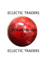 Saqlain Mushtaq SIGNED Leather Cricket Ball in Urdu! RARE Imran Khan Wasim Waqar