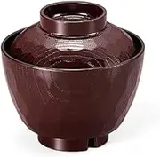 J-Kitchens Heat-Resistant Piece Turtle Shell Bowl (Soup Bowl, Bowl, Wan, Lacquerware) (Medium) (Lid) Shintame Inner Black, 3.8 x 3.8 x 3.7 inches (9.8 x 9.8 x 9.3 cm), Heat Resistant ABS Resin, Made