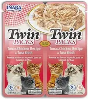 Inaba Cat Twin Packs Tuna Chicken in Tuna Brth Cat Treat, 80 g