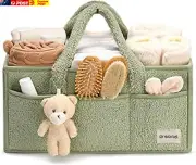 Baby Nappy Caddy Diaper Caddy Organizer, Baby Storage Basket for Diapers and Wip