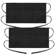 Will Well 2 Pack 3 Pockets Waitress Aprons Water Oil Stain Resistant Waiter ...
