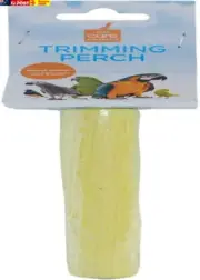 Bird Calcium Perch 16Cm, Yellow – Natural Beak & Nail Trimmer, Calcium Supplemen
