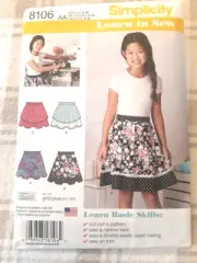 Simplicity 8106 AA -Girls' Skirts Sz 8-16 4 Variation Easy- Learn To Sew Uncut