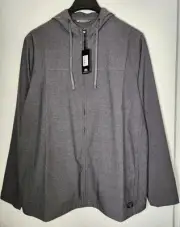 NWT $159 Travis Mathew Men's Shaker Heights Grey Pinstripe Full Zip Hoodie Sz XL