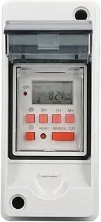 Pool Pump Timer, Waterproof Timer Box with Programmable 7 Day 28 On/Off Schedules, LCD Display, Digital Outdoor Timer Box, for Motor Powered Devices