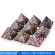 Natural Rose Rhodonite Quartz Crystal Pyramid Orgone Energy Gemstone Tower Reiki