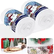 EIMMBD Large Artificial Snow Blanket 31 in x 8 FT Thick Soft Fluffy Blanket Cover Fake Snow Roll for Christmas Trees Party Table Village Holiday Decorations Indoor Outdoor (2pcs Blanket)