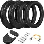 10 X 2.0 Inch Inflatable Inner Tube Outer Tire Wheel Set with Mudguard Sp Kickstand Sp Replacement for M365 Electric Accessories Black One Size