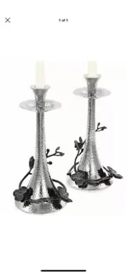 MICHAEL ARAM BLACK ORCHID Set Of 2 CANDLE HOLDERS 11". Org $250