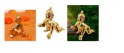 Decorative Brass Ornate Laddu Gopal Bal Gopal 2"Krishna Statue Hindu Temple Puja