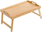Parliky Multi-Functional Bamboo Lap Desk Portable Folding Table for Breakfast Serving and Work on Bed s
