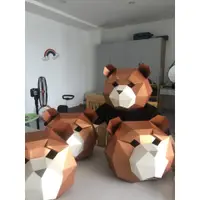 在飛比找蝦皮購物優惠-紙面具模型泰迪熊動物紙三維polycraft