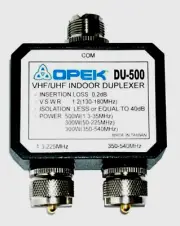 Opek DU-500UM VHF/UHF Indoor Antenna Duplexer SO-239 Jack to 2 PL-259 Plugs