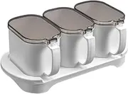 BRIGHTFUFU 1 Set Clear Lid Spice Jar Storage Pots Multi Function Seasoning Containers for Kitchen Pantry Condiment Jars for Salt Sugar and Spices