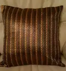 Golden Brown Colour spot rows Sari Cushion Cover (pillow inserts not included)