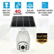 Elinz Wireless Solar Security 4G IP 1080P PTZ Outdoor Camera CCTV Waterproof Built-in Battery Pan Tilt Digital Zoom