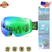 Unisex Anti-Fog Snowboard Goggles with 180° Panoramic View & Magnetic Lens