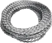 Razor Wire Barbed Wire Razor Barbed Wire, 304 Stainless Steel Razor Wire Fence, Stretched Spiral Barbed Wire Coils for Farm Garden