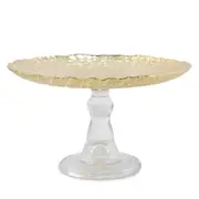 Vietri Rufolo Glass Gold Crocodile Small Cake Stand