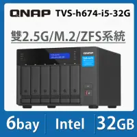 在飛比找momo購物網優惠-【QNAP 威聯通】TVS-h674-i5-32G 6Bay