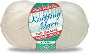 [TooToo] Super Value Knitting Yarn Wool Acrylic 8 Ply 100g (Cream)