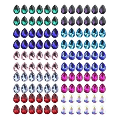 12 Pcs Pointback Rhinestones Glass Rhinestones Teardrop Rhinestones 10x14mm