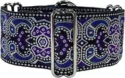 SGang Martingale Greyhound/Saluki/Whippet Dog Collar 2'' Wide (14"-18") Handmade (14"-18")