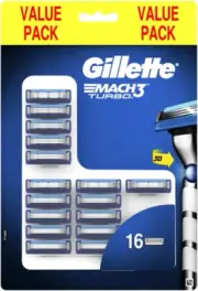 Gillette Mach3 Turbo Razor Blades Refill 16 Pack