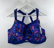 Panache Sport Size 40F Racerback Underwire Sports Bra NWT Neon Rave 5021R Blue F