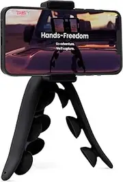 Tenikle 360° - Flexible Tripod for Phone Camera GoPro, Bendable Suction Cup Camera & Phone Mount, Convenient Phone Holder for Car, Universally Compatible w/iPhone & Android (Tenikle 360° Black)