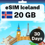 eSIM Iceland - 20 GB - 30 Days - Travel eSIM | QR code activation