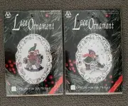 Designs For The Needle Lace Ornament 1263 1268 Cross Stitch Christmas Set of 2