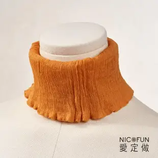 【NicoFun 愛定做】100%Silk真絲 流行色彩百搭圍脖(100%桑蠶絲 領巾 圍巾 圍脖 髮帶 皺褶絲巾)