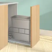 Cabinet Sink Organizer 35qt Pull Out Trash Can Under with Soft-Close Slides. ...