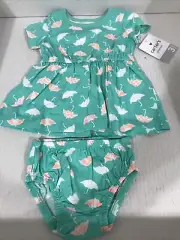 Carter’s 2 Piece Outfit Girl’s Size 3 Months Green (TW-3723)