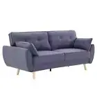 Sarantino 3 Seater Modular Linen Fabric Sofa Bed Couch Futon Suite - Dark Grey f