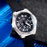 在飛比找PChome24h購物優惠-【CASIO 卡西歐】多功能太陽能電波指針錶-黑(WVQ-M