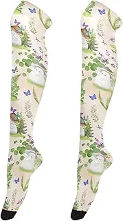 [Caihoyu] Thigh High Socks for Women Flexible Extra Long Tigh High Socks Thigh High Sock for Parties Cute Cartoon Mushrooms Pattern, Cute Cartoon Mushrooms Pattern