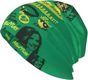 [ZaKhs] Psych Pineapple Quote Print Beanie Hat Winter Warm Knit Hat Soft Skull Cap for Women Men Black, Black, One Size