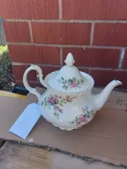 vintage Royal Albert Moss Rose Tea Pot teapot