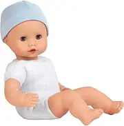 Gotz 1320591 Muffin to dress, without hair, 33cm, blue sleeping eyes, soft body, blue fabric, suitable for children .