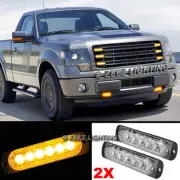 2X 6 LED Amber/Yellow Emergency Hazard Warning Strobe Beacon Caution Light Bar01