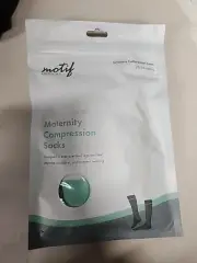 New Motif White Green Grey Maternity Compression Socks Medium 20-30mmHg