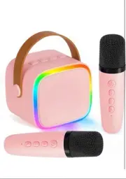 Mini Karaoke Machine Toy Bluetooth Speaker with 2 Microphone Girls 4, 5, 6, 7, 8