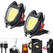 2x Keychain Mini Flashlight Outdoor Camping Pocket Worklight Torch Rechargeable