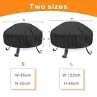 Portable BBQ Grill Cover Round Fire Pit Waterproof Sunscreen Home Patio Garden